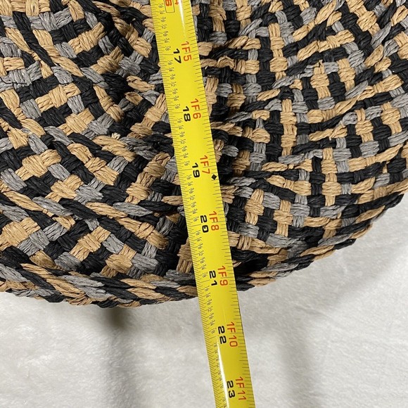 Woven Rattan Circle Handbag Summer Beach Tote Straw Bag Round Large Pocket Boho - Picture 8 of 8